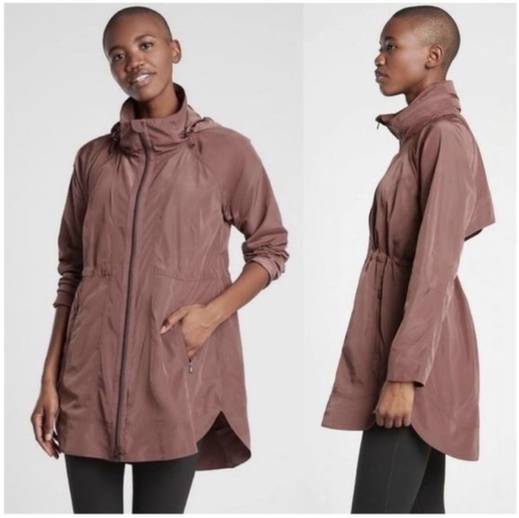 Athleta Drip Drip Rain Jacket Mauve - Picture 2 of 8